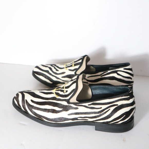 Sperry Overlook Mens Zebra Calf Hair Anchor Smoking Loafers 8 Slip On Party